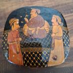 Vintage Kashmir handbeschilderd lakdoosje doosje perzisch, Ophalen of Verzenden