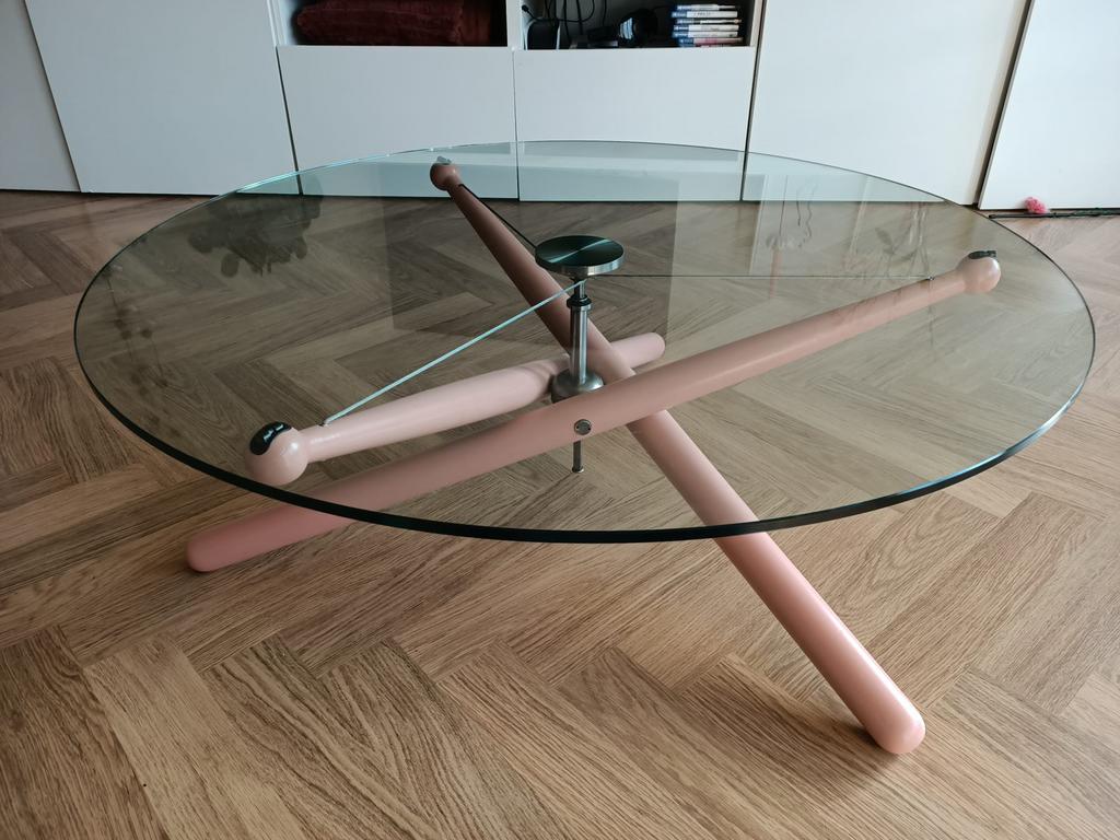 Design salontafel / eettafel | Donato D’urbino voor NAOS, Ophalen, Glas, Rond, Zo goed als nieuw