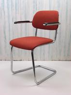 Vintage eetkamerstoel met armleuning, Ophalen, Gispen, Vijf, Zes of meer stoelen, Rood