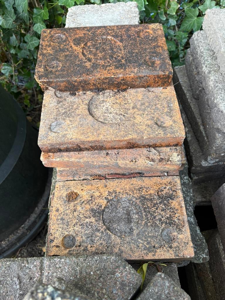 Tegels rood, Ophalen, Gebruikt, Beton, Terrastegels