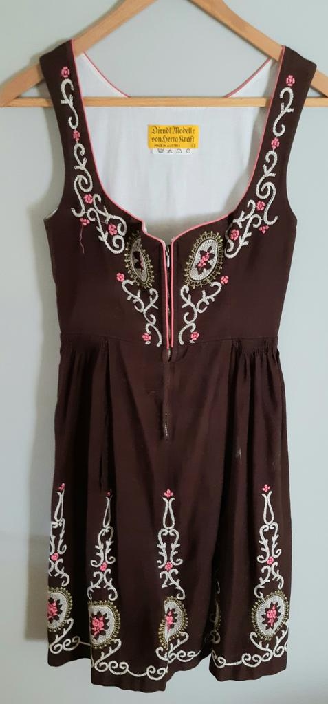 Vintage Dirndl Oostenrijk Berta Kraft, Ophalen of Verzenden, Gedragen, Blauw, Overige typen