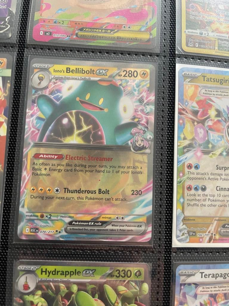 Iono's Bellibolt ex Pokémon kaart, Ophalen of Verzenden, Gebruikt