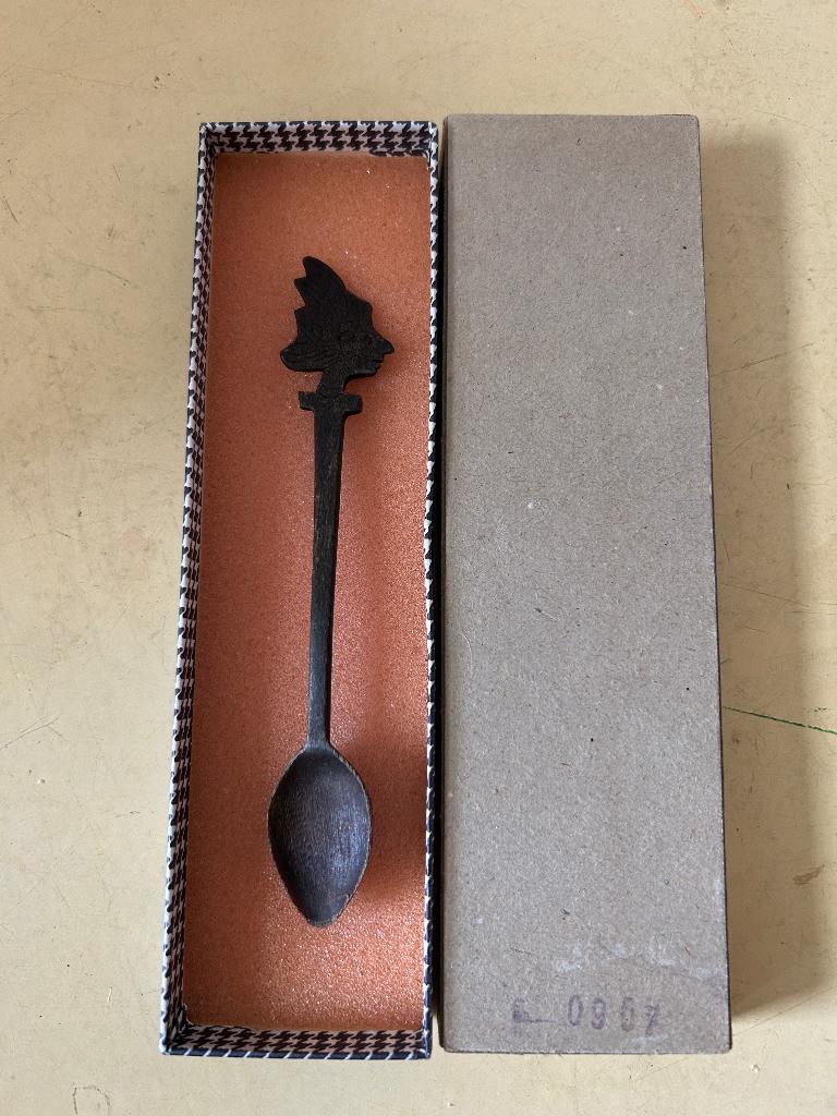 vintage houten lepeltje uit Indonesië, Ophalen of Verzenden