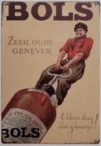 Bols zeer oude genever reclamebord van metaal wandbord deco, Info@deconoord.nl, Deco Noord, Nieuw, Ophalen of Verzenden