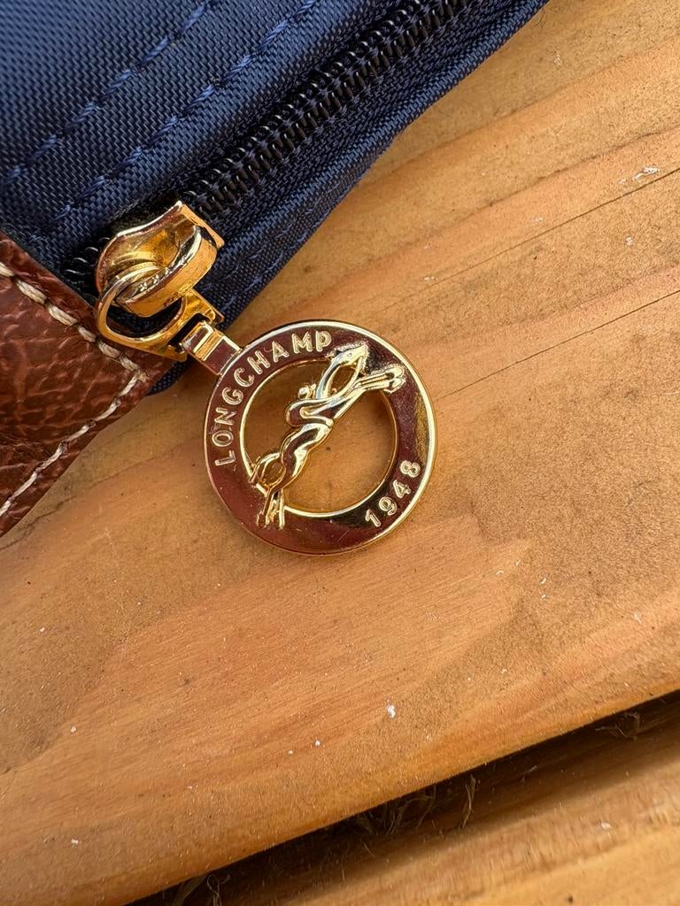 Longchamp tas, maat L Navy, Ophalen, Zo goed als nieuw, Blauw, Handtas