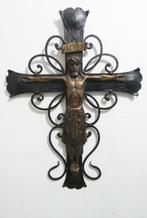 Bijzonder Art Deco brons kruisbeeld op smeedijzer [1575], Ophalen