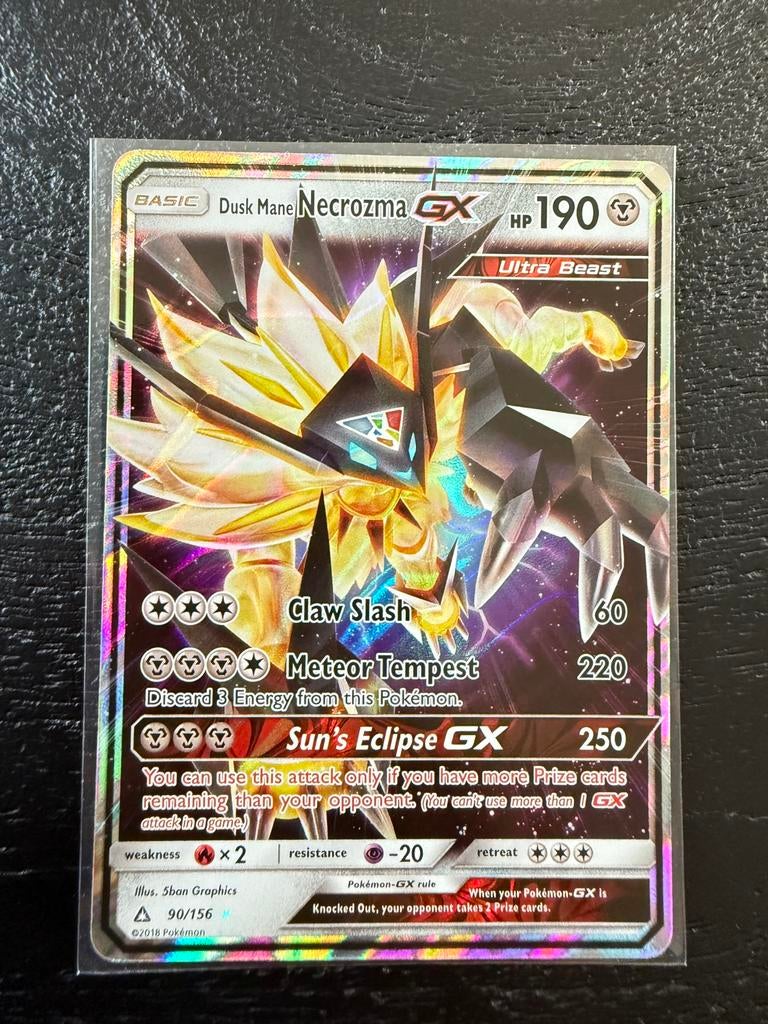 Dusk Mane Necrozma GX 90 pokemonkaart, Ophalen of Verzenden, Zo goed als nieuw