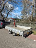 Hapert plateau aanhanger + oprijplaten & laadkraan, Auto diversen, Aanhangers en Bagagewagens, Ophalen of Verzenden, Gebruikt