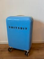 Blauwe Suitsuit koffer - handbagage, 50 tot 60 cm, Hard kunststof, Zo goed als nieuw, 35 tot 45 cm