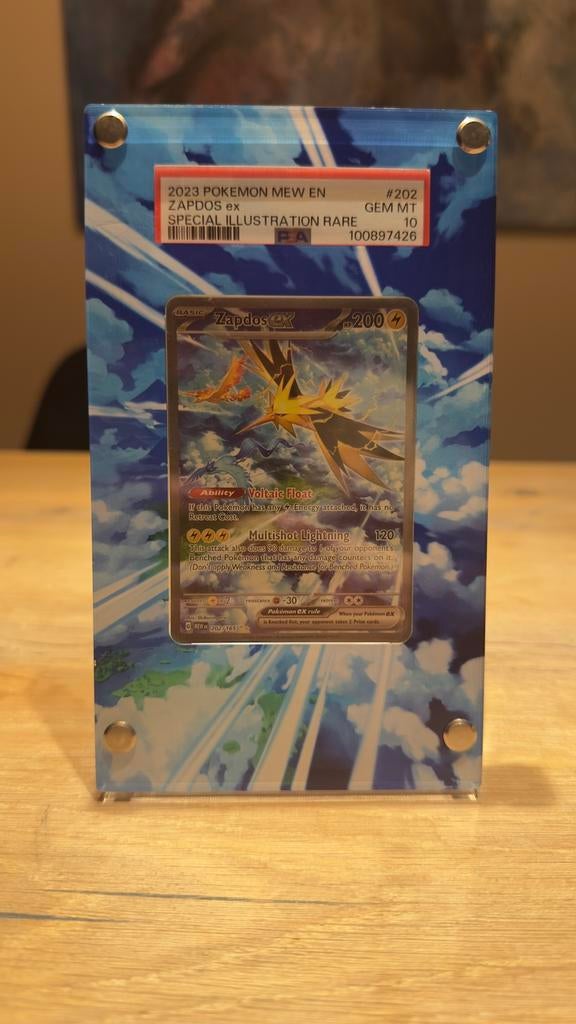 Zapdos Ex (MEW 202) (151) PSA 10, Ophalen of Verzenden, Zo goed als nieuw