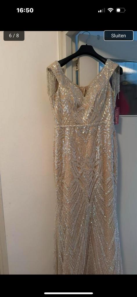 Avondjurk, Kleding | Dames, Gelegenheidskleding, Ophalen of Verzenden, Zo goed als nieuw, Maat 42/44 (L), Galajurk
