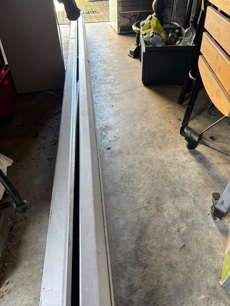 Net knikarm zonnescherm 3,5 mtr, Tuin en Terras, Zonneschermen, 150 tot 300 cm, Ophalen of Verzenden, Zo goed als nieuw, Knikarmscherm