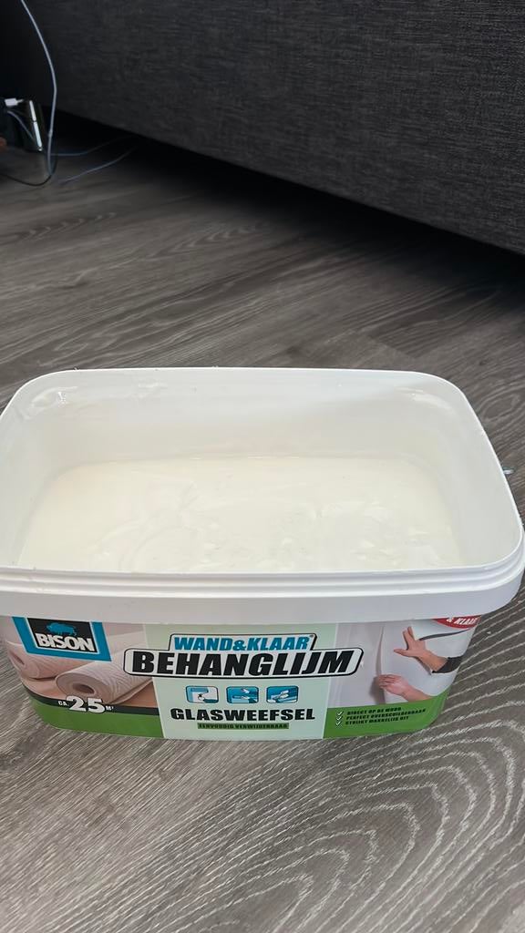 Bison glasweefsel behanglijm, Ophalen, Gebruikt, Wit, Verf