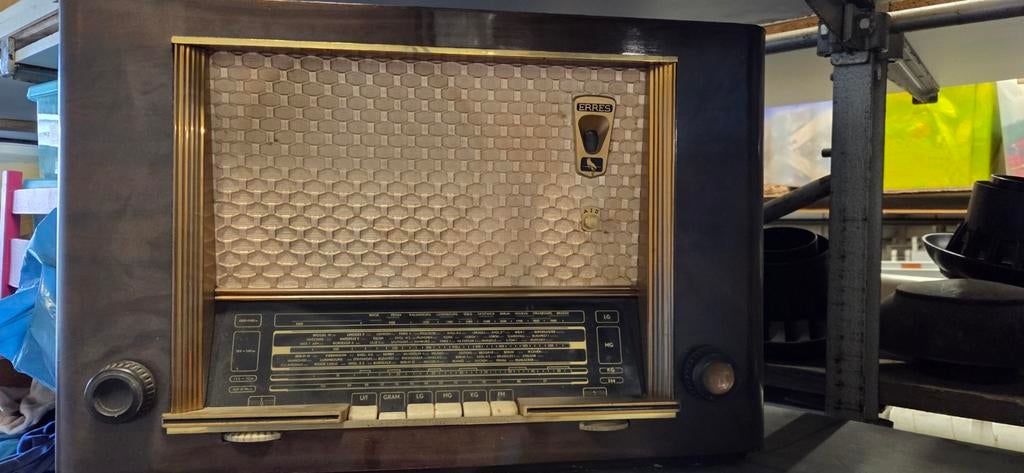 Antieke Erres buizenradio - Vintage radio, Audio, Tv en Foto, Radio's, Ophalen, Gebruikt, Radio