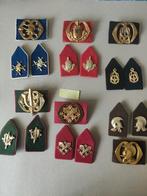 6 setjes baret en kraagspiegels, Ophalen of Verzenden, Landmacht, Nederland, Embleem of Badge