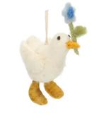 ~ Vilten Paashanger Gans Met Bloem, Diversen, Pasen, Ophalen of Verzenden, Nieuw