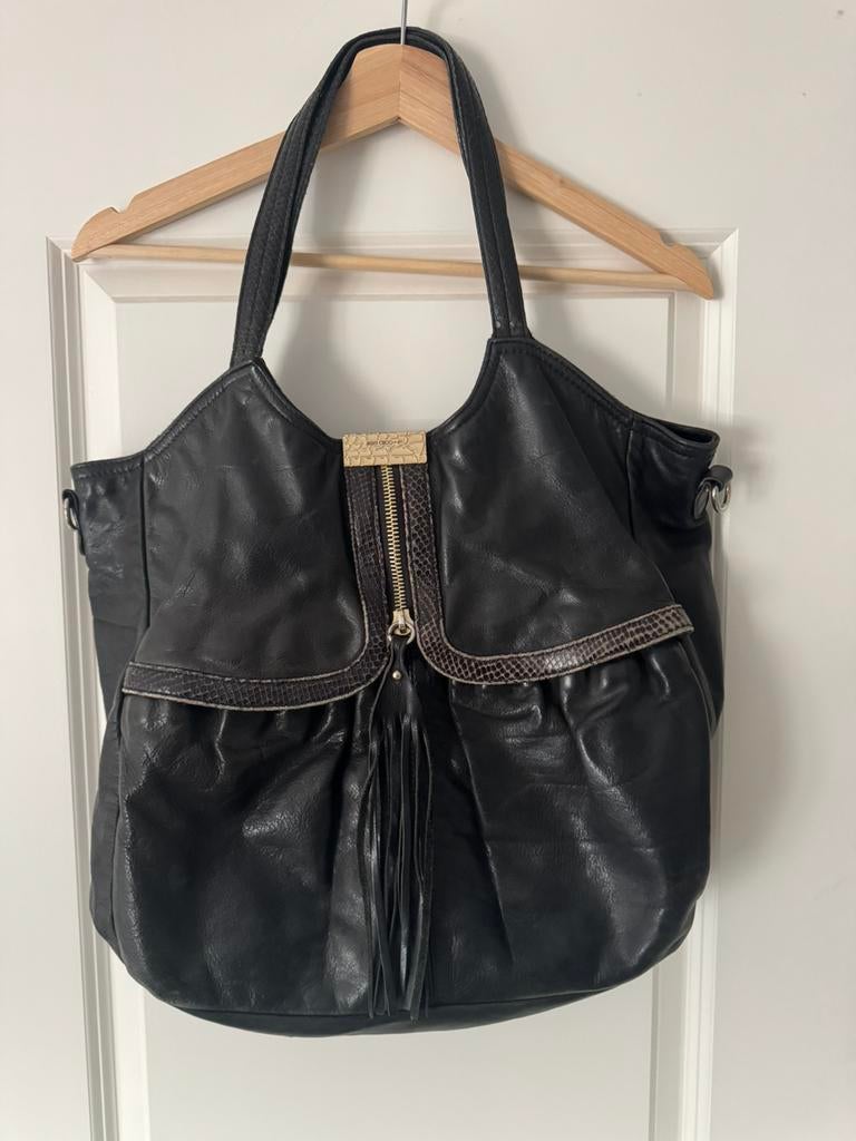 Jimmy Choo for H&M Leren tas, Ophalen of Verzenden, Gebruikt, Zwart, Handtas