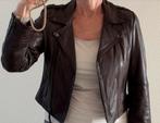 Bruin leren bikerjack, Ophalen of Verzenden, Gedragen, Maat 42/44 (L), Bruin