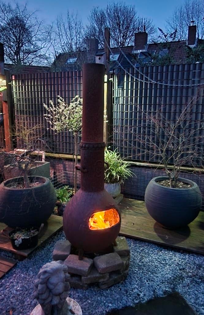 Tuinkachel Gietijzer + extra pijp, Tuin en Terras, Ophalen