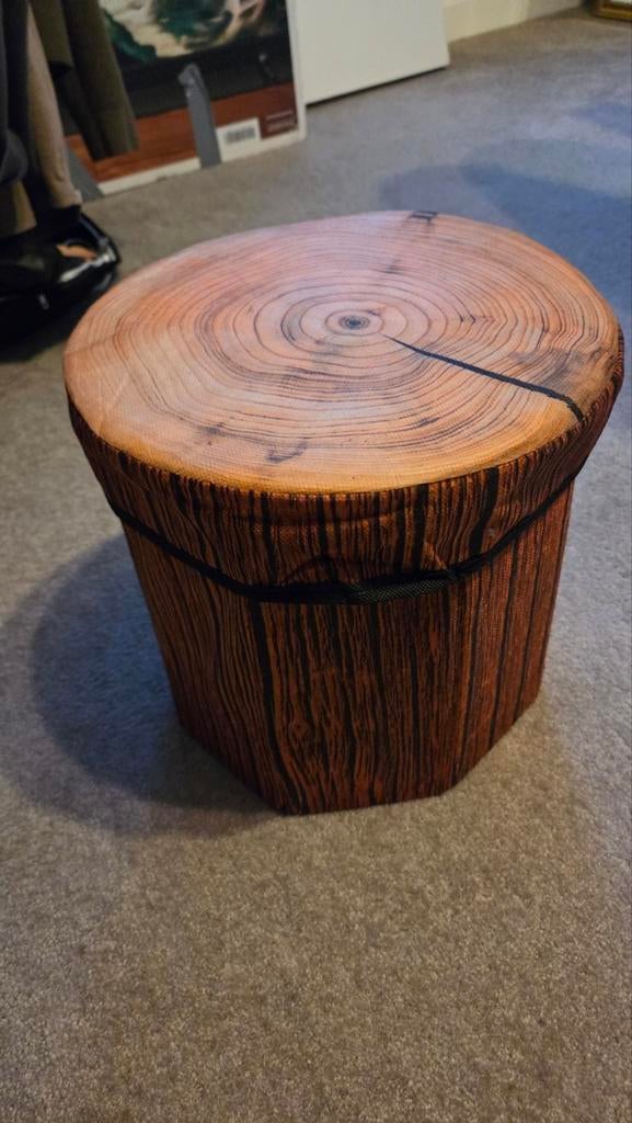 Boomstronk zit poef inklapbaar, Ophalen of Verzenden, Nieuw, Rond