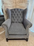 Comfortabele fauteuil met gecapitonneerde rugleuning, Ophalen, Gebruikt, Klassiek, Comfortabel, 75 tot 100 cm