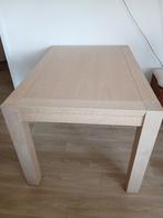 Uitschuifbare blank eiken eettafel., Huis en Inrichting, Tafels | Eettafels, Ophalen, 100 tot 150 cm, Eikenhout, 50 tot 100 cm