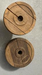 Oude houten katrol wielen - vintage, Antiek en Kunst, Ophalen