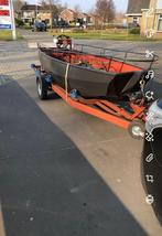 Stalen sloep grachtenboot inclusief kanteltrailer., Ophalen, Gebruikt, Tot 10 pk, Staal