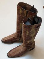 Slangenprint Laarzen met subtiel glittertje - Maat 39, Hoge laarzen, Kroon, Bruin, Ophalen of Verzenden