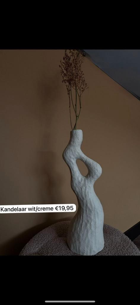 Off white Vaas/Kandelaar, Huis en Inrichting, Woonaccessoires | Overige, Nieuw, Ophalen of Verzenden