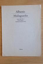 Albeniz Malaguena opus 165 No.3 pour Piano Ed.Schott 1702, Verzenden, Klassiek, Zo goed als nieuw, Artiest of Componist