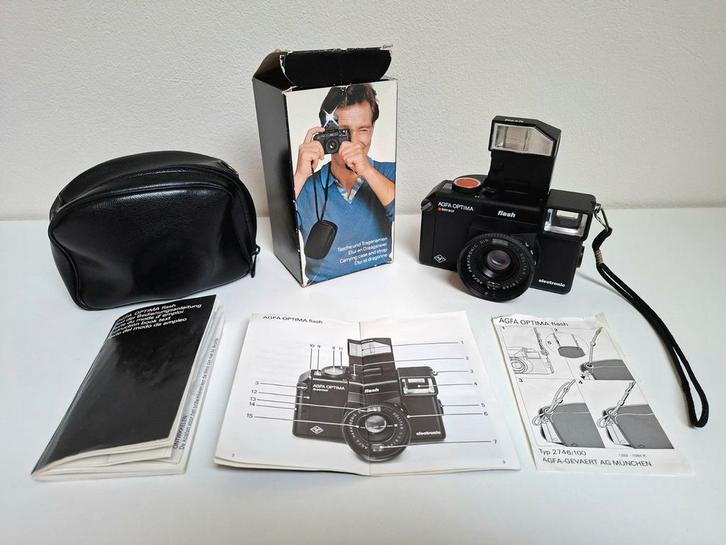 Analoge Camera / Agfa Optima Flash / incl Etui / Nu € 39,99, Audio, Tv en Foto, Fotocamera's Analoog, Gebruikt, Compact, Overige Merken
