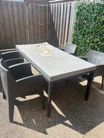 Gratis af te halen tafel met 4 stoelen, Tuin en Terras, Ophalen, Gebruikt, Rechthoekig