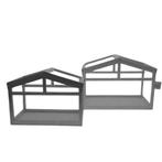 Set van 2 Mini Kweekkassen - Modern Design, Glas, Ophalen, Staal, Kweekkas