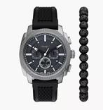 fossil horloge(nieuw).Machine Chronograph Black Silicone, Leer, Polshorloge, Nieuw, Ophalen