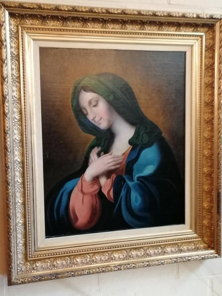 Florentijnse madonna olie op doek omstreeks 1800, Antiek en Kunst, Kunst | Schilderijen | Klassiek, Ophalen of Verzenden