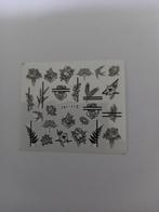 Velletje nagel water decals stickers jel-113 bloemen vogel z, Verzenden, Zwart, Nieuw, Handen en Nagels