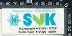Sticker: Schijf Vermeulen Koeltechniek, Verzamelen, Ophalen of Verzenden, Zo goed als nieuw, Bedrijf of Vereniging