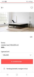 Bed emma 140x200, Huis en Inrichting, Slaapkamer | Bedden, Ophalen, Tweepersoons, 140 cm, Zo goed als nieuw