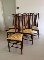 Set van 6 houten Giorgetti Italiaanse eetkamer stoelen, Ophalen, Gebruikt, Bruin, Vijf, Zes of meer stoelen