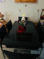 Eettafel met 6 stoelen, Gebruikt, Zwart, Ophalen of Verzenden, Metaal