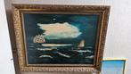 Schilderij met schepen op zee, 120x65 cm, Ophalen of Verzenden