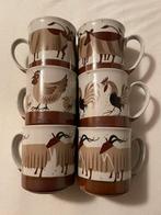 Tk 6 leuke mokken met dieren figuren, bruin beige., Ophalen of Verzenden, Zo goed als nieuw, Overige stijlen, Kop(pen) en/of Schotel(s)