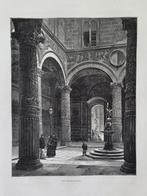 Florence, Palazzo Vecchio - Orginele antieke gravure 1877, Verzenden