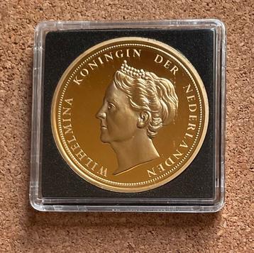 Penning - Wilhelmina Koningin Der Nederlanden  met Tiara beschikbaar voor biedingen
