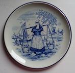 Delfblauw Bordje- het Vismeisje -Vintage, Ophalen of Verzenden