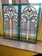 Glas in loodramen 2 stuks, Doe-het-zelf en Verbouw, Glas en Ramen, Minder dan 80 cm, Overige typen, Ophalen of Verzenden, Zo goed als nieuw