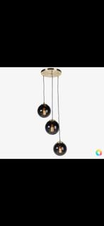 Bollampen 3 stuks zwart rookglas, Huis en Inrichting, Lampen | Hanglampen, Ophalen of Verzenden, Zo goed als nieuw, Minder dan 50 cm