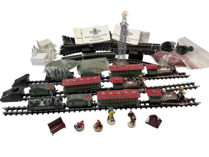 Lemax 3 Kerstmis treinsets X-mas locomotieven wagons rails, Hobby en Vrije tijd, Modeltreinen | H0, Gebruikt, Overige typen, Gelijkstroom