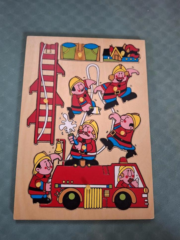 Brandweer Puzzel - 10 Stukjes, Kinderen en Baby's, Speelgoed | Kinderpuzzels, Gebruikt, 2 tot 4 jaar, 10 tot 50 stukjes, Van hout